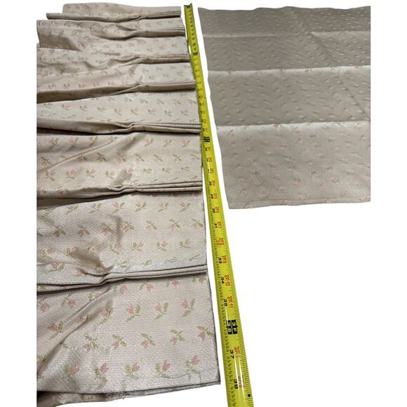 Vtg Beige Drapery/PatchWork Material,fabric,pink Tulip Flowers CottageCore Grany - Picture 6 of 8